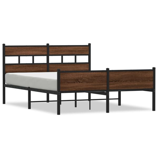 vidaXL Bettgestell ohne Matratze Braun Eiche 150x200 cm Holzwerkstoff
