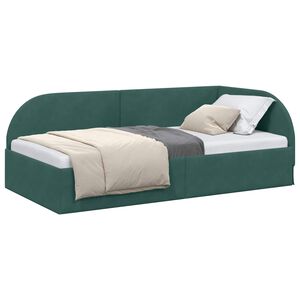 vidaXL Eckbettgestell mit Kopfteil Dunkelgr&uuml;n 80 cm x 200 cm