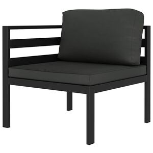 vidaXL Modular-Sofa-Eckteil 1 Stk. mit Kissen Aluminium Anthrazit