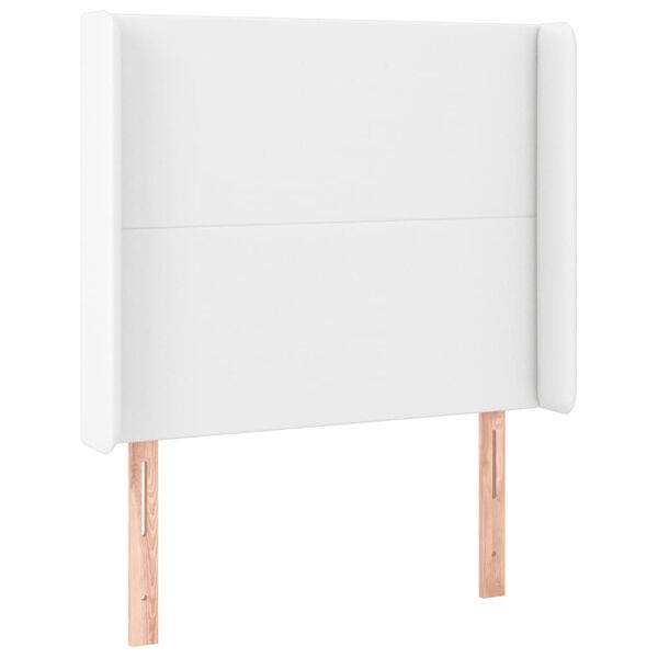 vidaXL LED Kopfteil Wei&szlig; 83x16x118/128 cm Kunstleder