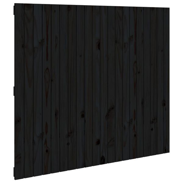 vidaXL Wand-Kopfteil Schwarz 127,5x3x110 cm Massivholz Kiefer