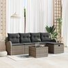 vidaXL Garten-Sofa-Set mit Kissen mit Speicher 6 pcs Grau Poly Rattan