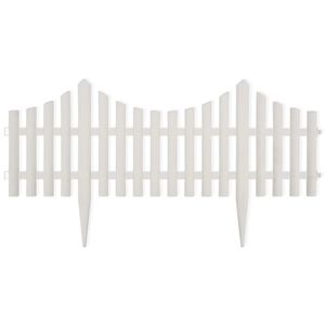 vidaXL Rasenkanten 17 Stk. Weiß 10 m PP