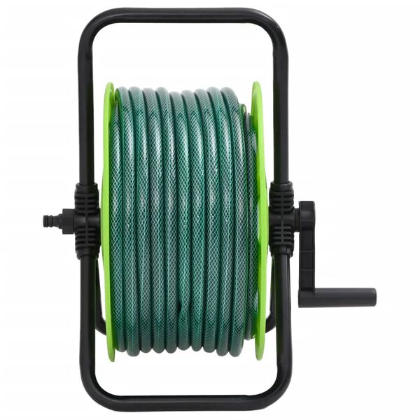 vidaXL Schlauchtrommel Freistehend Gr&uuml;n mit 30 m Schlauch PVC