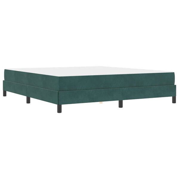 vidaXL Boxspringbett mit Matratze Dunkelgr&uuml;n 180 x 200 cm Stoff
