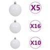 vidaXL K&uuml;nstlicher Weihnachtsbaum Beleuchtung Kugeln 210cm 910 Zweige