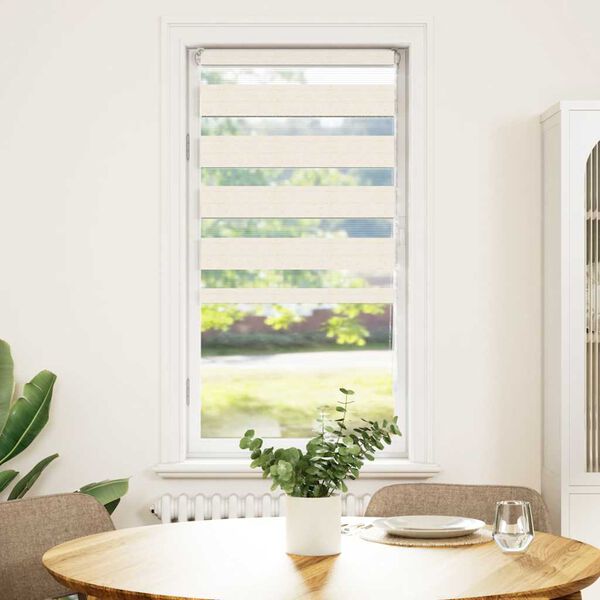vidaXL Doppelrollo Marmorbeige 60x150 cm Stoffbreite 55,9 cm Polyester
