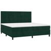 vidaXL Boxspringbett mit Matratze Dunkelgr&uuml;n 200x200 cm Samt