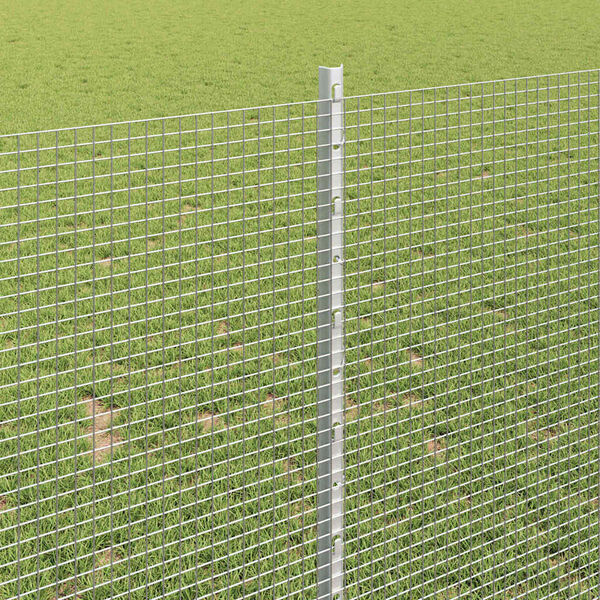 vidaXL Zaun mit Pfosten Silber 1 x 10 m Stahl