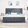 vidaXL Boxspringbett mit Matratze Dunkelgrau 200 x 200 cm Stoff