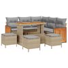 vidaXL Gartensofa-set mit Kissen 9 pcs Beige und Hellgrau