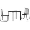 vidaXL Garten Essgruppe 3 pcs Schwarz Pulverbeschichteter Stahl