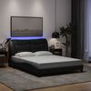 vidaXL Bettgestell mit LED ohne Matratze "Hvar" Schwarz 140x190 cm Stoff