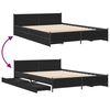 vidaXL Bettgestell mit Schubladen Schwarz 150x200 cm Holzwerkstoff