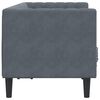 vidaXL Chesterfield-Sofa mit Nackenrollen 2-Sitzer Dunkelgrau Samt