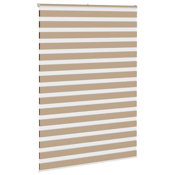 vidaXL Doppelrollo Sandbraun 165x200 cm Stoffbreite 160,9 cm Polyester