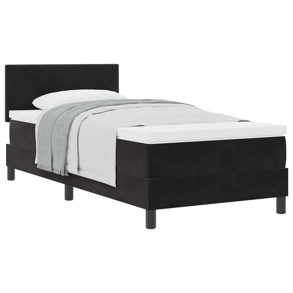 vidaXL Boxspringbett mit Matratze Schwarz 90 x 190 cm Samt