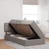 vidaXL Bett mit Stauraum und LED mit Matratze Taupe 90 x 200 cm Stoff