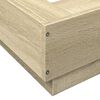 vidaXL Bettgestell mit LED Sonoma-Eiche 150x200 cm Holzwerkstoff