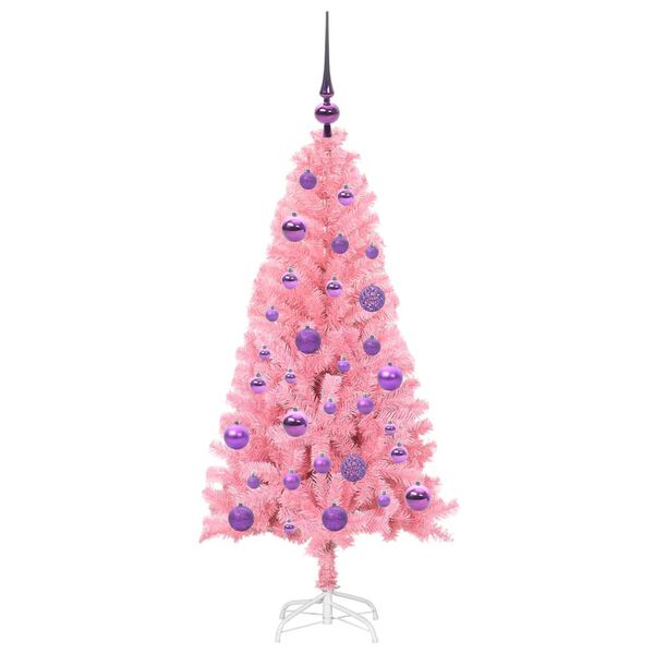 vidaXL Weihnachtsbaum mit 150 LEDs mit St&auml;nder Rosa 120 cm PVC