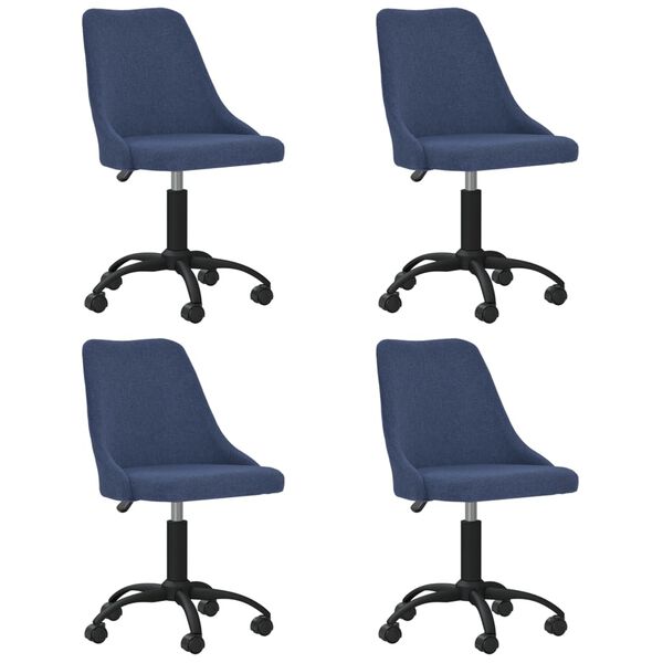 vidaXL Esszimmerst&uuml;hle 4 Stk. Drehbar Blau Stoff