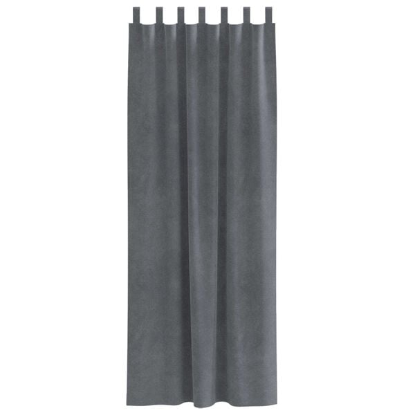 vidaXL Verdunkelungsvorh&auml;nge 2 pcs Hellgrau 140 x 245 cm Samt
