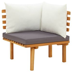 vidaXL Garten-Ecksofa mit Kissen Massivholz Akazie