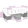 vidaXL Garten-Sofa-Set mit Kissen 8 pcs Schwarz Poly Rattan