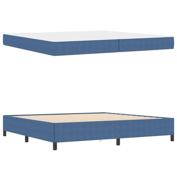 vidaXL Bettrahmen mit Matratze Blau 200 x 200 cm Stoff