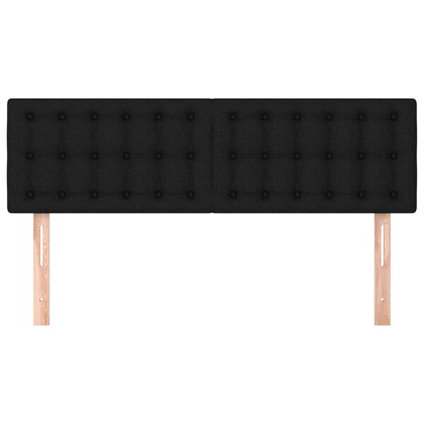 vidaXL Kopfteile 2 Stk. Schwarz 72x5x78/88 cm Stoff