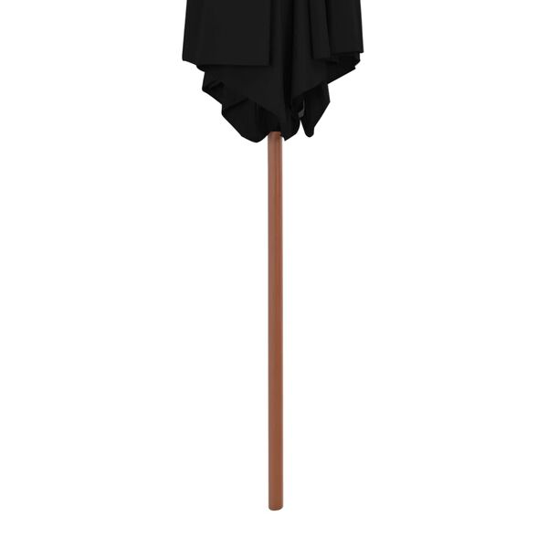 vidaXL Sonnenschirm mit Holz-Mast 270 cm Schwarz