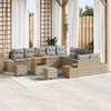 vidaXL Gartensofa-set mit Kissen 13 pcs Beige Poly-Rattan