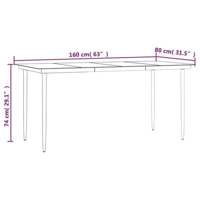 vidaXL 7-tlg. Garten-Essgruppe mit Kissen Schwarz und Grau Poly Rattan