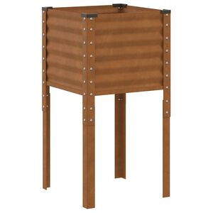 vidaXL Gartenblumentopf Rostig 45 x 45 x 88 cm Verzinkter Stahl