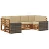 vidaXL Outdoor-Sofagarnitur 6 stk. Natur und Beige Polyester