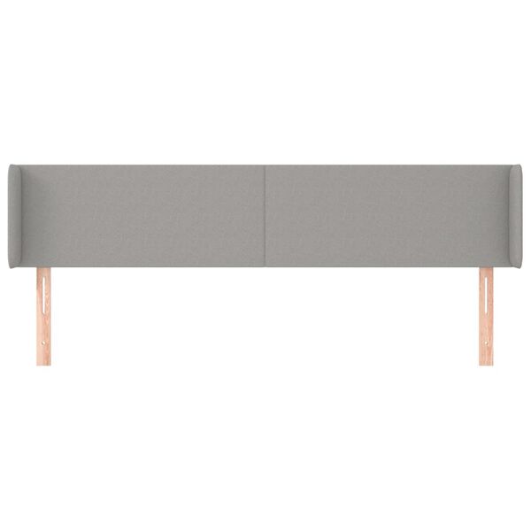 vidaXL Kopfteil mit Ohren Hellgrau 183x16x78/88 cm Stoff