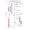 vidaXL Highboard Wei&szlig; und Schwarz Eiche 69,5 x 34 x 180 cm