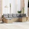 vidaXL Gartensofa-set mit Kissen 6 pcs Beige und Hellgrau Poly-Rattan