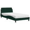 vidaXL Bett mit Matratze "Dover" Dunkelgr&uuml;n 100x200 cm Samt