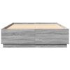 vidaXL Bettgestell mit LED Grau Sonoma 160x200 cm Holzwerkstoff