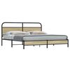 vidaXL Metallbett ohne Matratze Sonoma-Eiche 180x200 cm