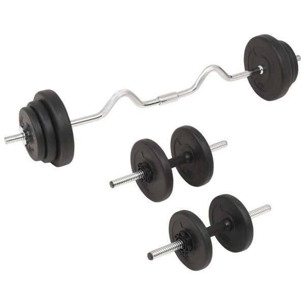 vidaXL Langhantel- und Kurzhantel-Set 30 kg