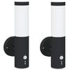 vidaXL Au&szlig;enwandleuchte 2 pcs Schwarz 15 x 7,5 x 33 cm