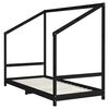 vidaXL Kinderbett Schwarz 2x(90x200) cm Massivholz Kiefer