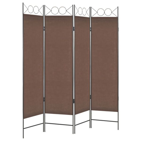 vidaXL 4-tlg. Raumteiler Braun 160 x 180 cm