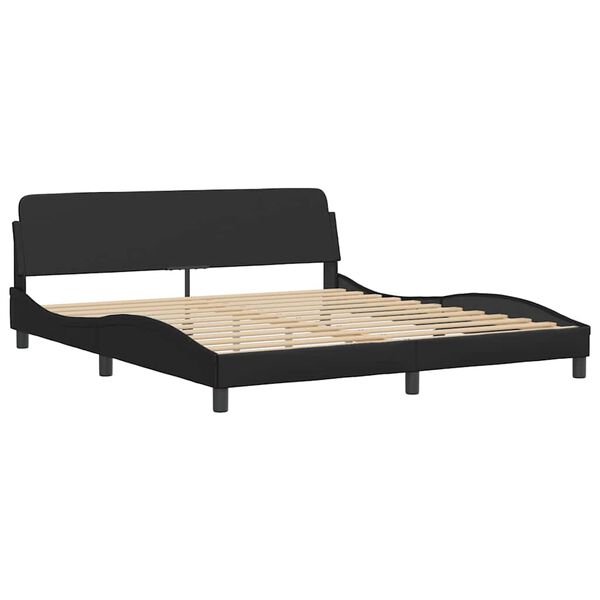 vidaXL Bettgestell "Dover" Schwarz 180x200 cm Kunstleder