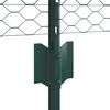 vidaXL Zaun mit Pfosten Gr&uuml;n 0,4 x 10 m Stahl und PVC