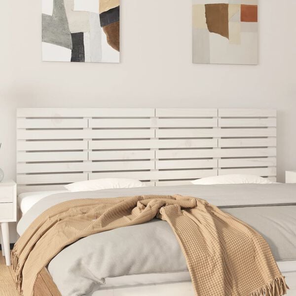 vidaXL Wand-Kopfteil Wei&szlig; 166x3x63 cm Massivholz Kiefer