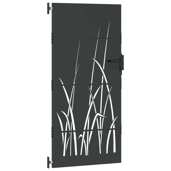 vidaXL Gartentor Schwarz 85 x 200 cm Pulverbeschichteter Stahl