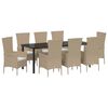 vidaXL Garten Essgruppe 9 stk. Beige Poly-Rattan